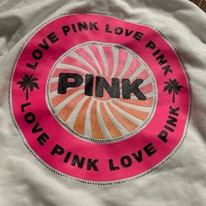 New without tags Victoria secret pink rhinestone bling shine hoodie full zip up